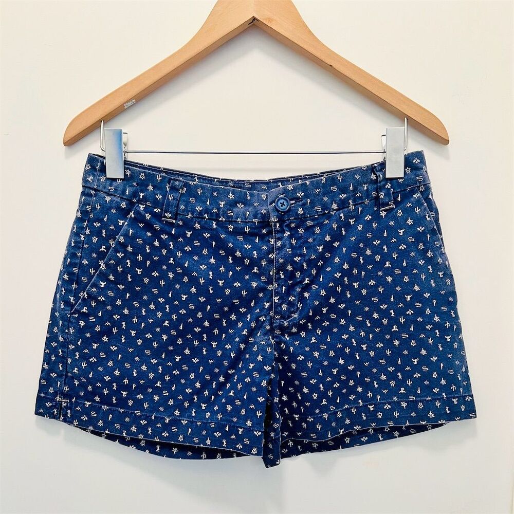 Patagonia Women's Blue Cacti Geometric Shorts Size 4 Eco-Friendly